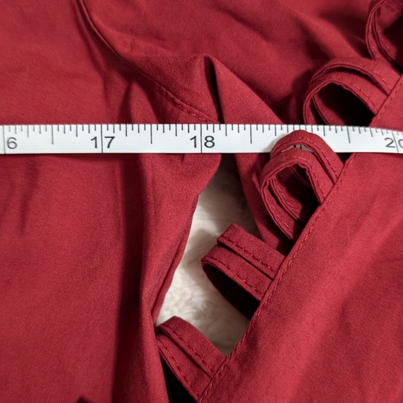 Zac & Rachel red blouse open sleeves size M - Picture 6 of 7